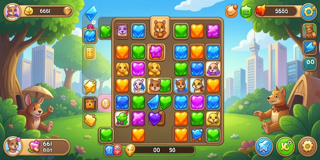 Gameplay seru dari 666I dalam kategori Match-3 yang adiktif.