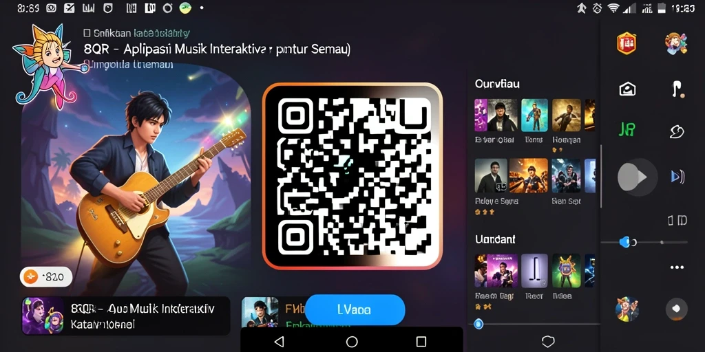 Tampilan gameplay 8QR dengan fitur musik interaktif yang menarik.