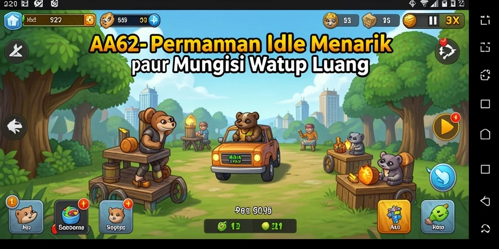 Tangkapan layar gameplay AA62 yang menampilkan aksi Idle yang seru.