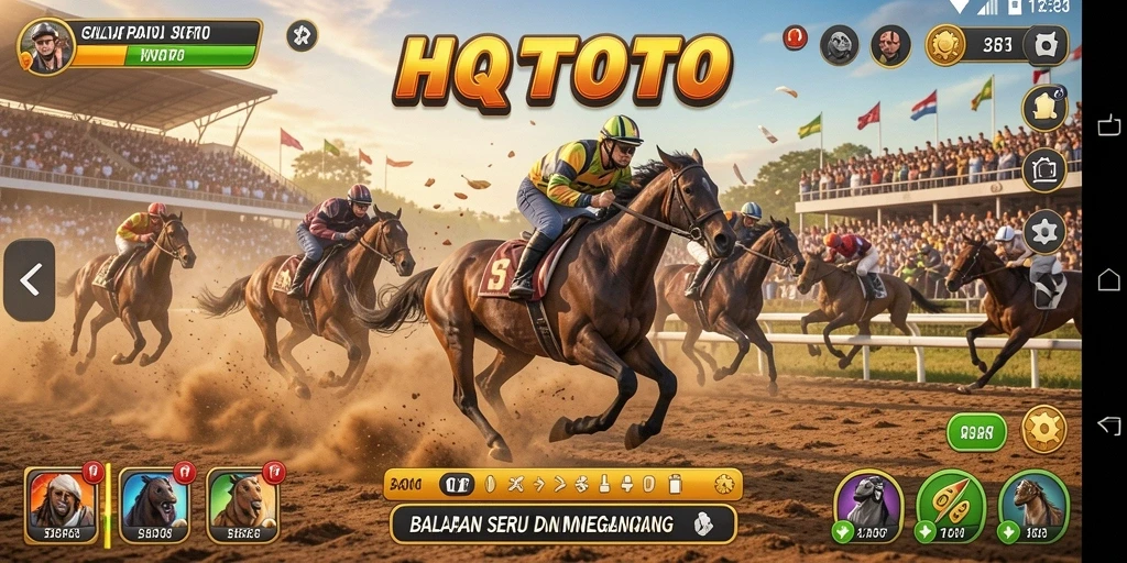 Tangkapan layar gameplay HQTOTO yang menampilkan balapan penuh aksi.