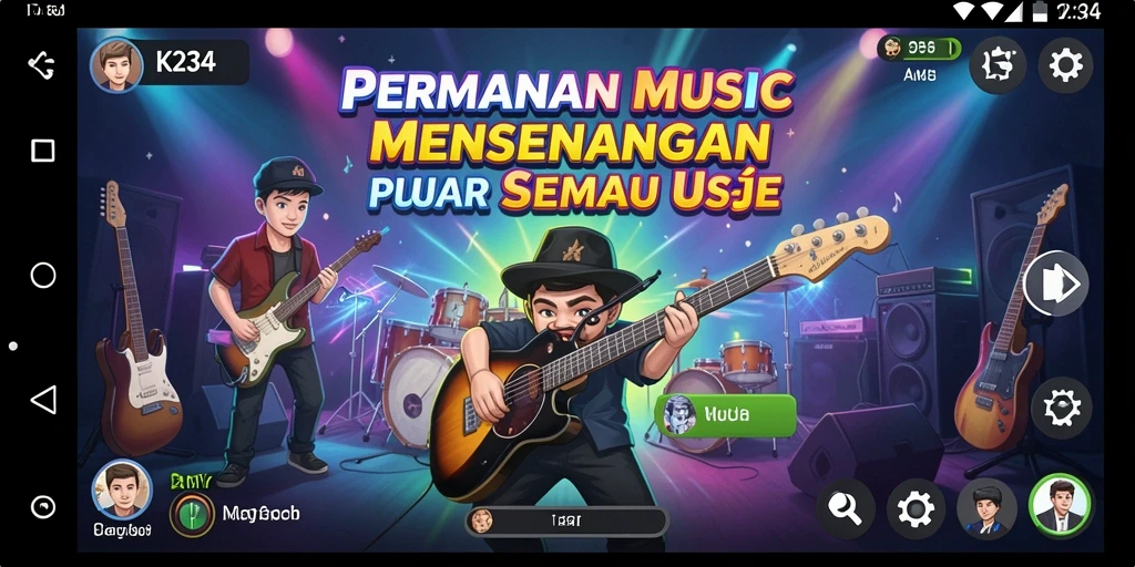 Tangkapan layar K234 menampilkan gameplay musik yang interaktif dan menyenangkan.