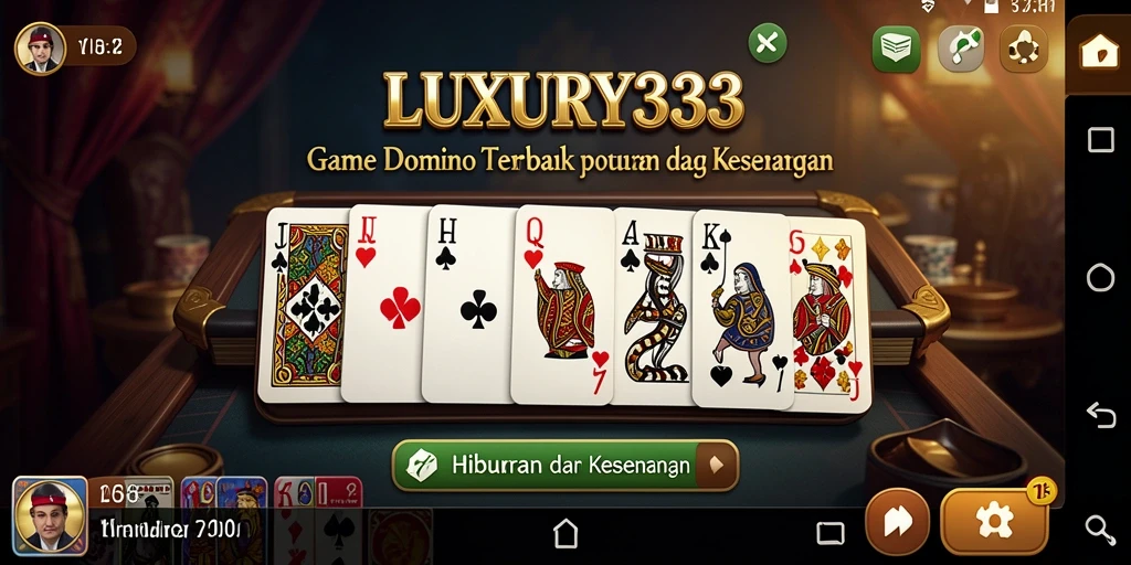 Screenshot LUXURY333 menampilkan gameplay seru Domino dengan teman-teman.