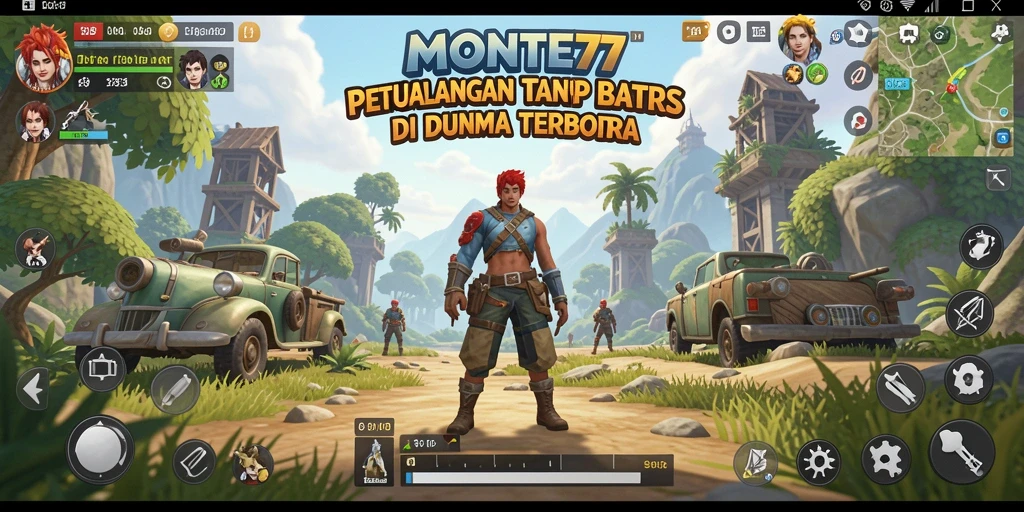 Screenshot gameplay MONTE77 yang menampilkan kebebasan dunia terbuka.