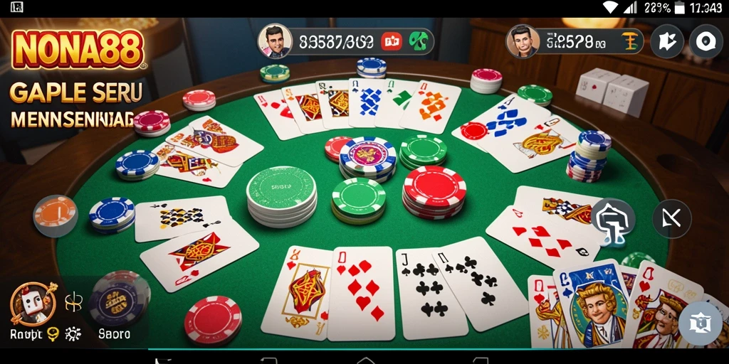 Tampilan gameplay NONA88 yang menarik dalam permainan Gaple.