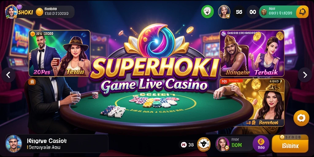Screenshot gameplay Live Casino SUPERHOKI yang menampilkan suasana seru dan interaktif.