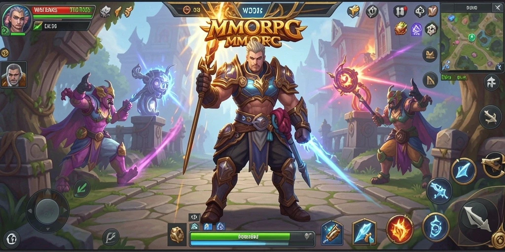 Tampilan gameplay yang menarik dalam WDBOS, menampilkan pertempuran dan eksplorasi MMORPG.